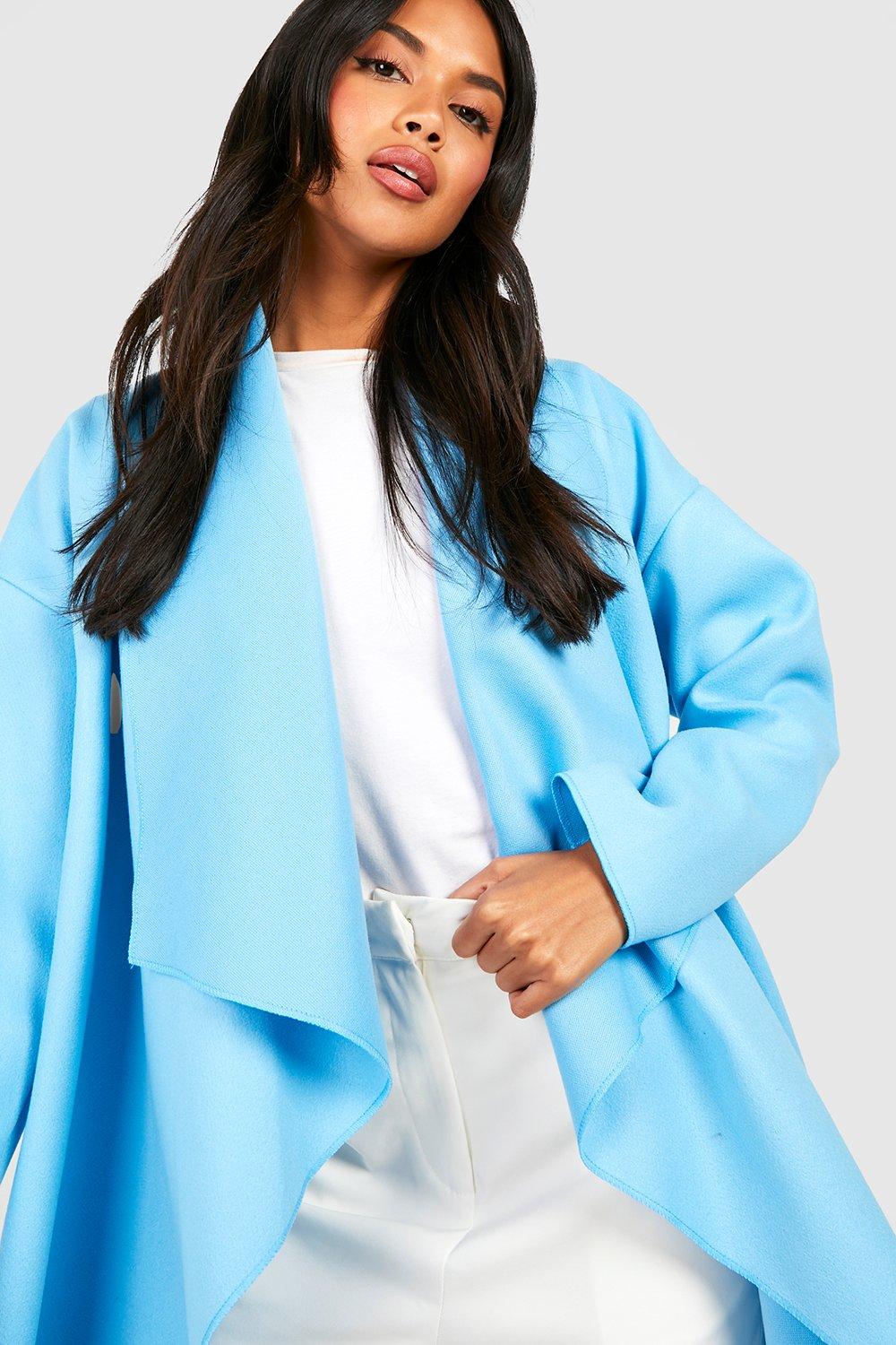 Bright blue wool coat online